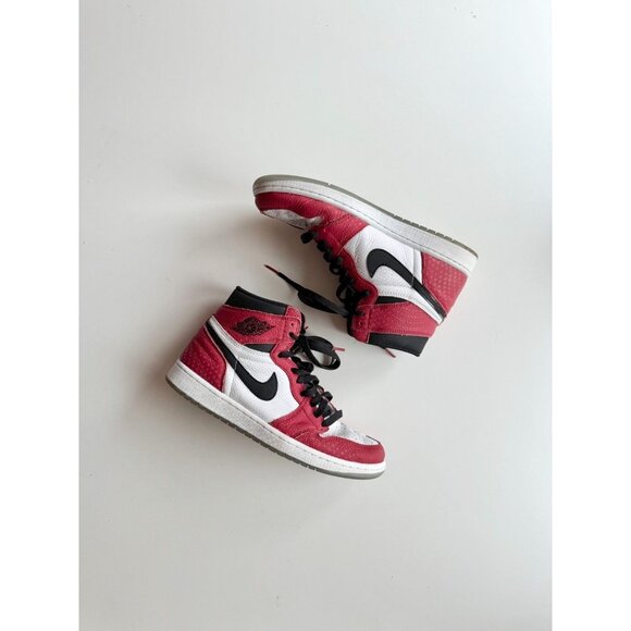 NIKE Air Jordan 1 Retro High Spider-Man Origin Story Gym Red Sneakers, Size 9 - Picture 1 of 16